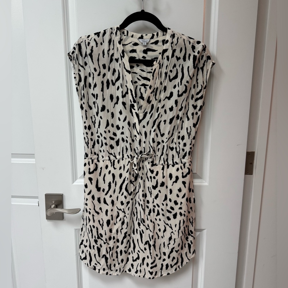 Rails Black and Cream Zebra Patterned Dress